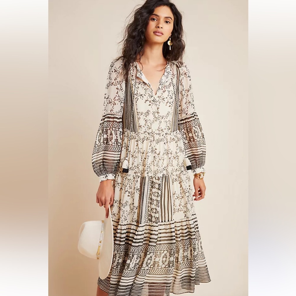 Anthropologie Talulah Boho Midi Dress Sz Small